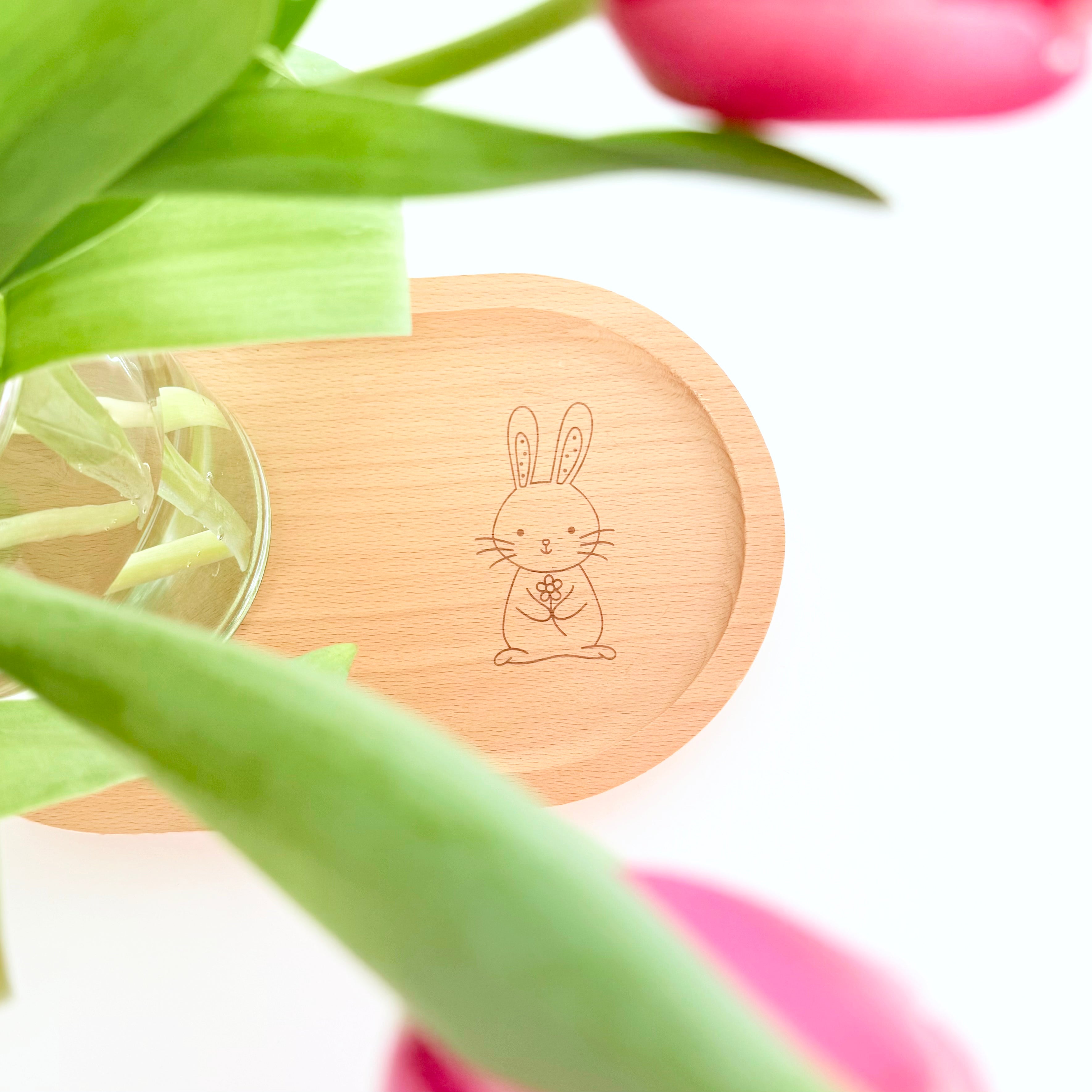Holztablett Hase