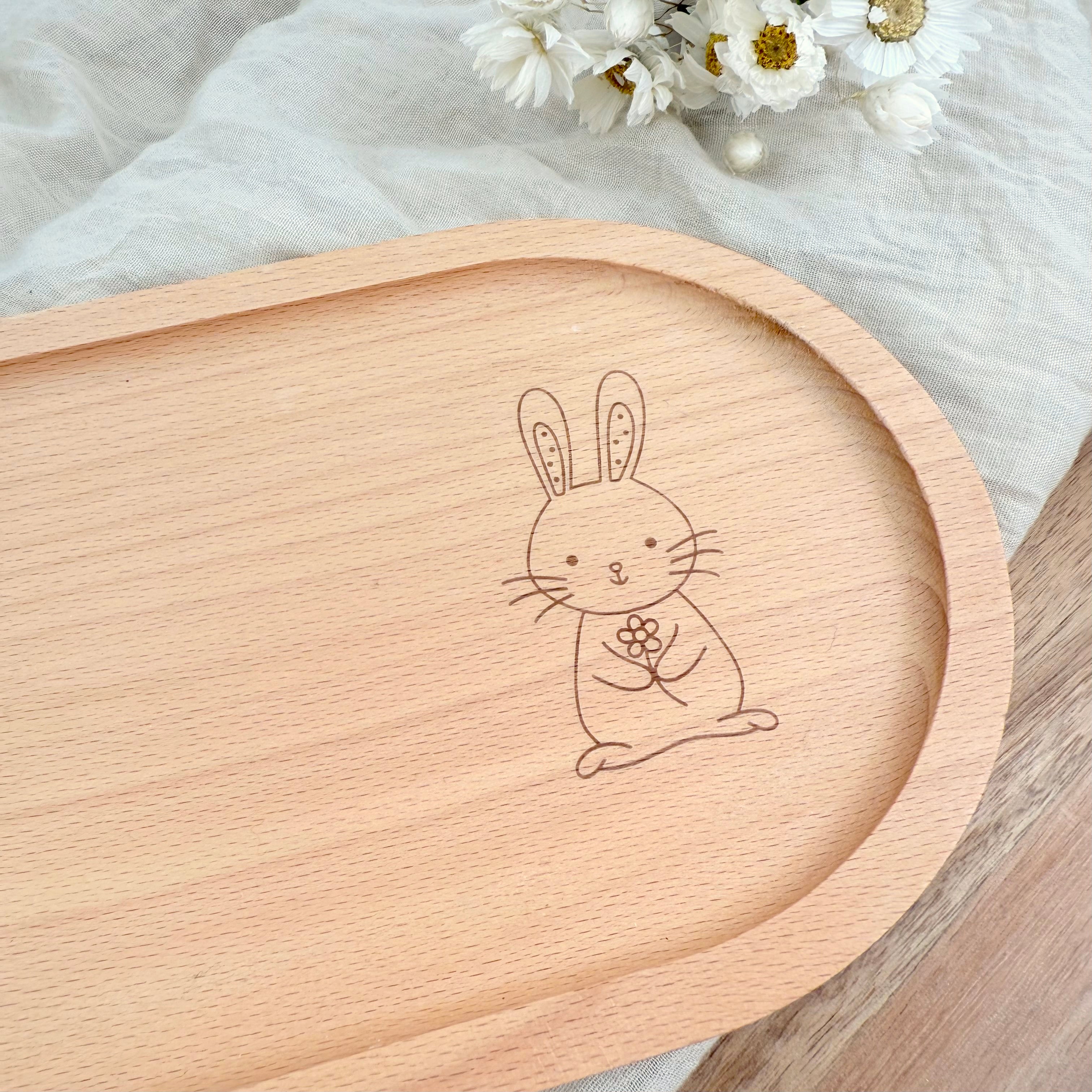 Holztablett Hase