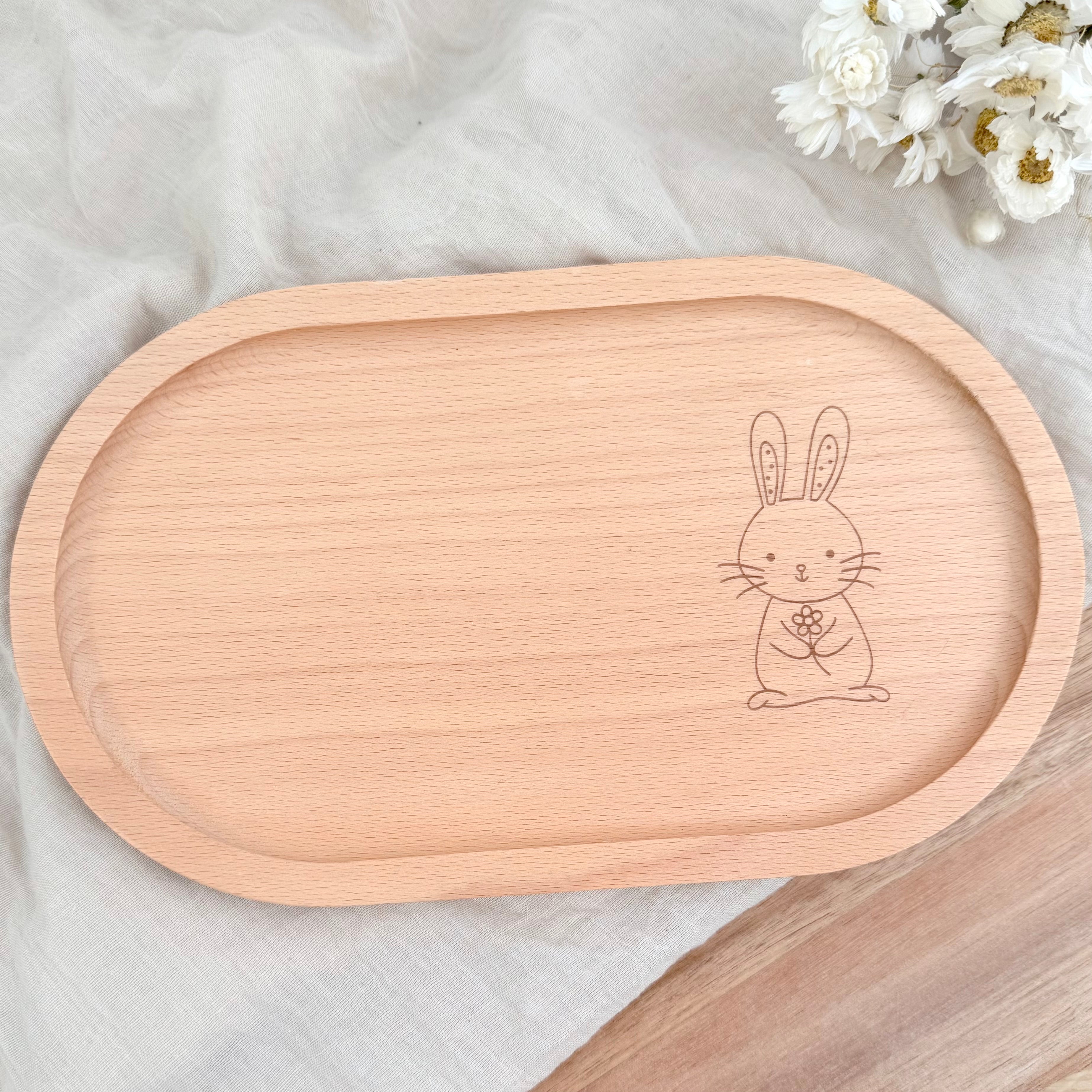 Holztablett Hase